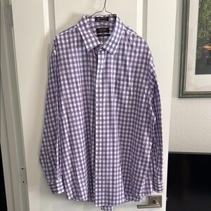 Nordstrom Purple and White Gingham Casual Shirt